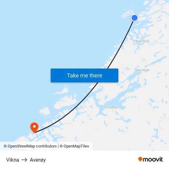 Vikna to Averøy map