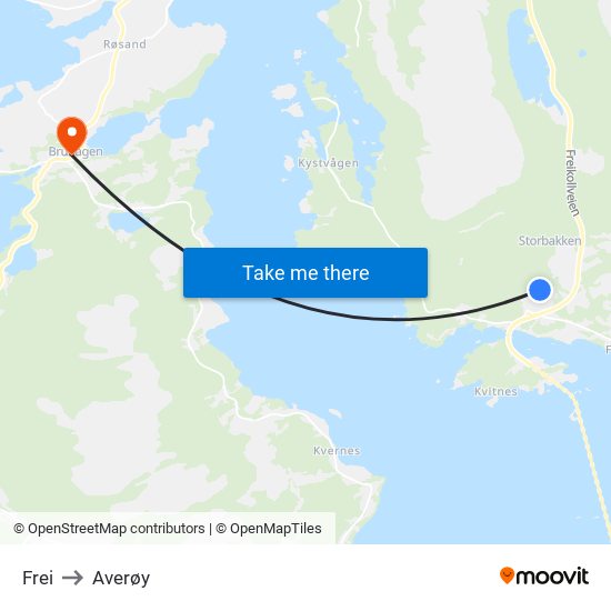 Frei to Averøy map