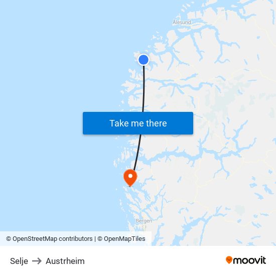 Selje to Austrheim map