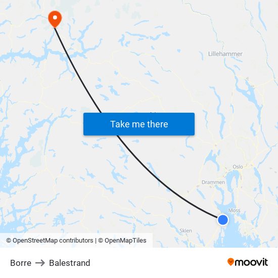 Borre to Balestrand map