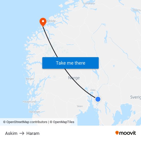 Askim to Haram map