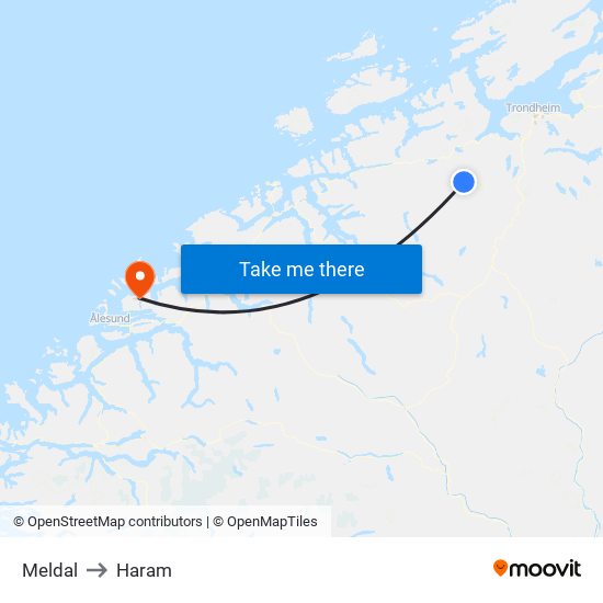 Meldal to Haram map