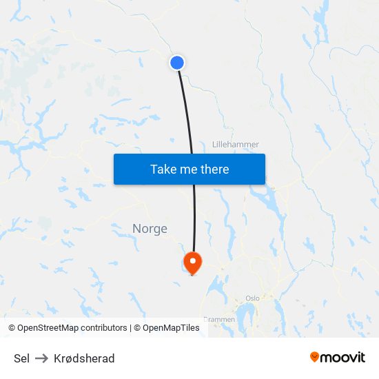 Sel to Krødsherad map