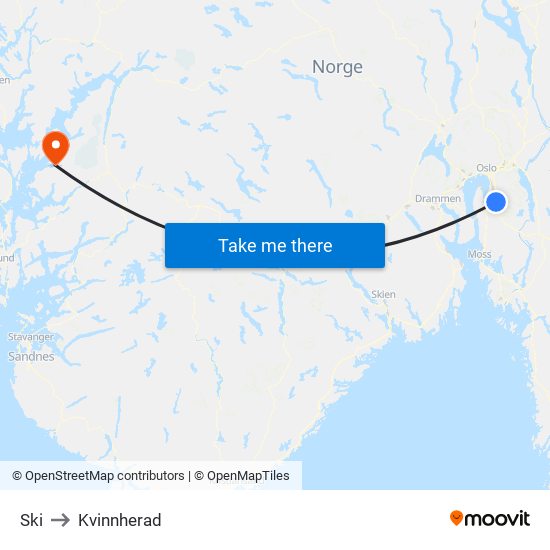 Ski to Kvinnherad map