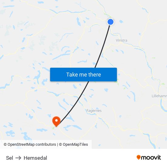 Sel to Hemsedal map