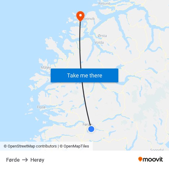 Førde to Herøy map