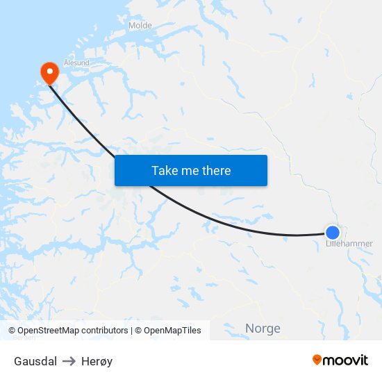 Gausdal to Herøy map