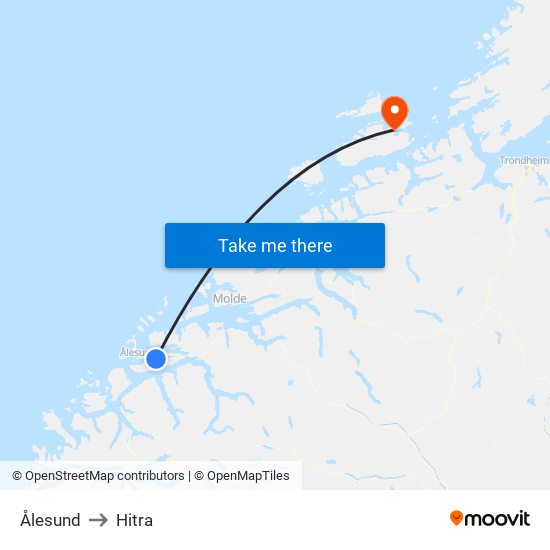 Ålesund to Hitra map