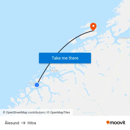 Ålesund to Hitra map