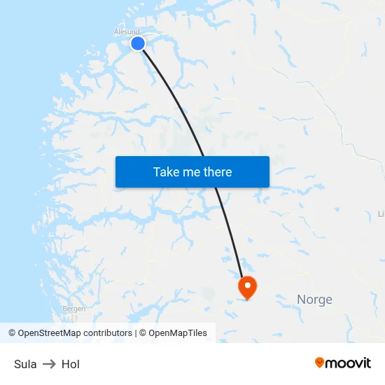 Sula to Hol map