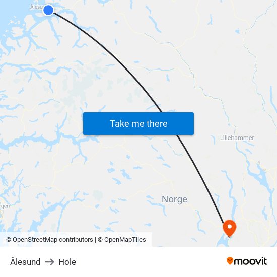 Ålesund to Hole map