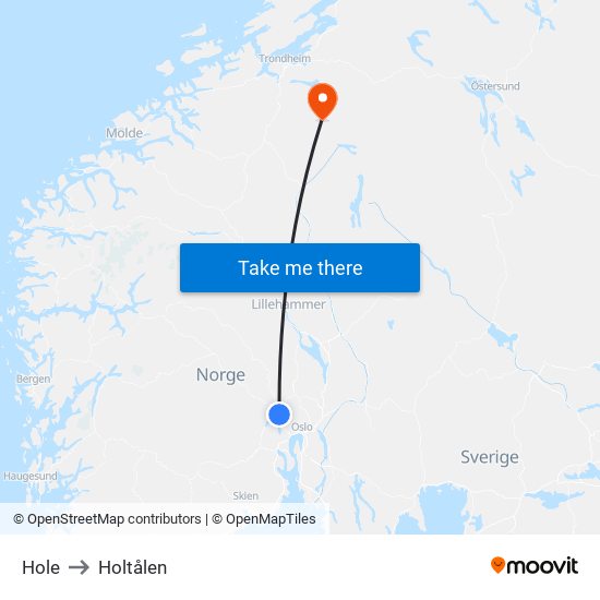 Hole to Holtålen map