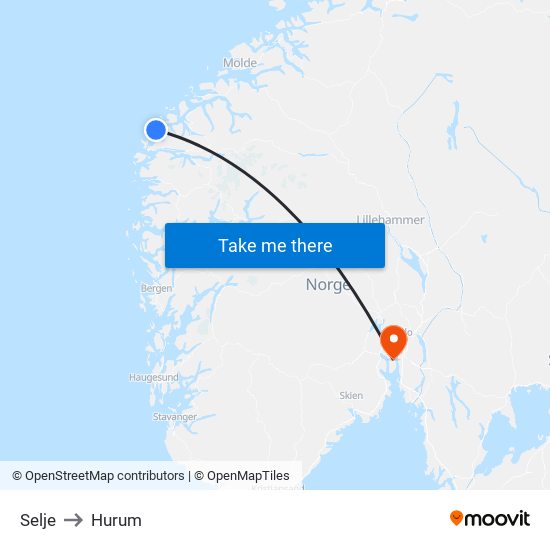 Selje to Hurum map