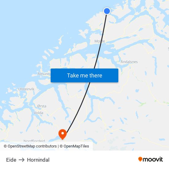 Eide to Hornindal map