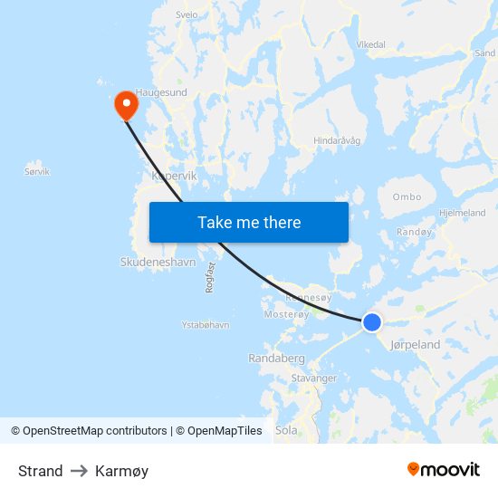 Strand to Karmøy map