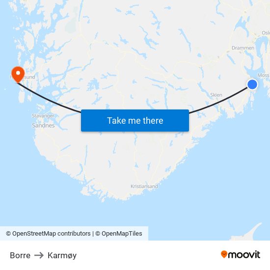 Borre to Karmøy map