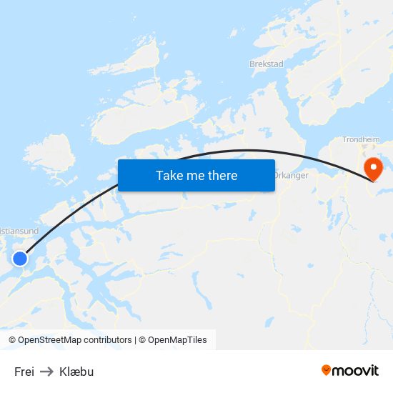 Frei to Klæbu map