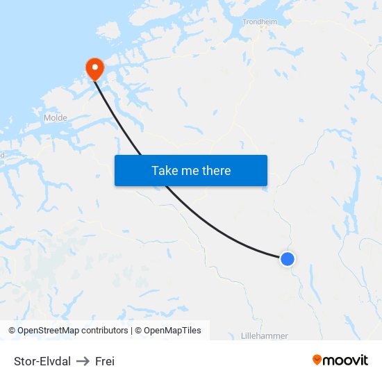 Stor-Elvdal to Frei map