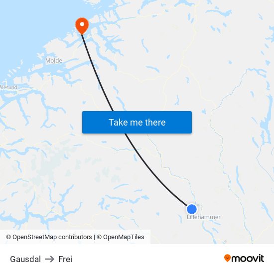 Gausdal to Frei map