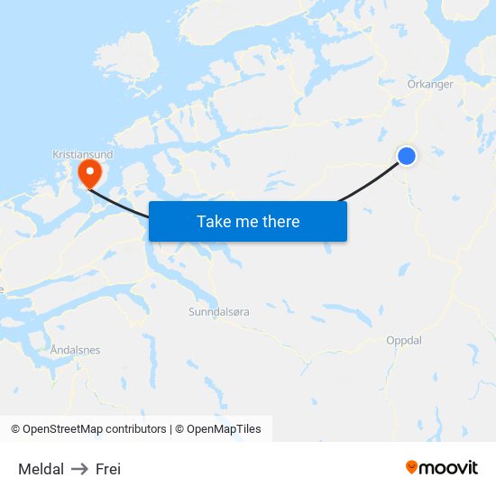 Meldal to Frei map