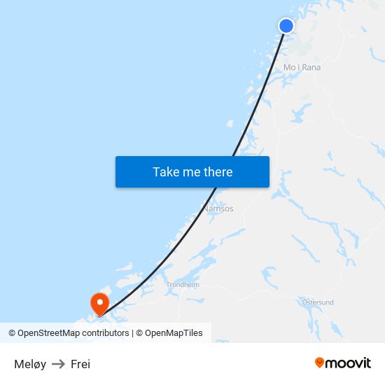 Meløy to Frei map