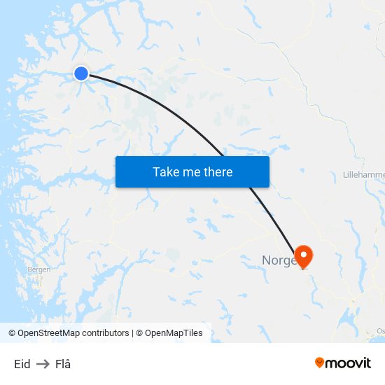 Eid to Flå map