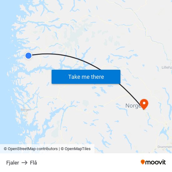 Fjaler to Flå map