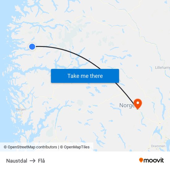 Naustdal to Flå map