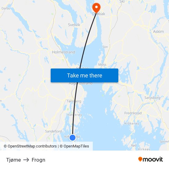 Tjøme to Frogn map