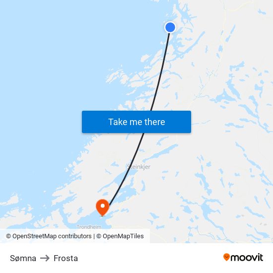 Sømna to Frosta map