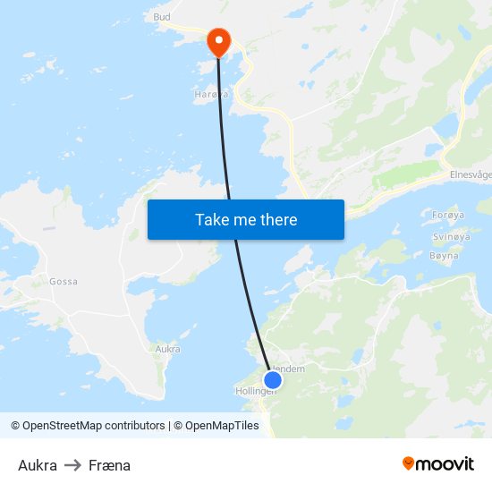 Aukra to Fræna map