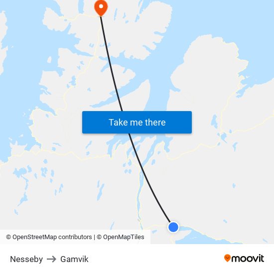 Nesseby to Gamvik map