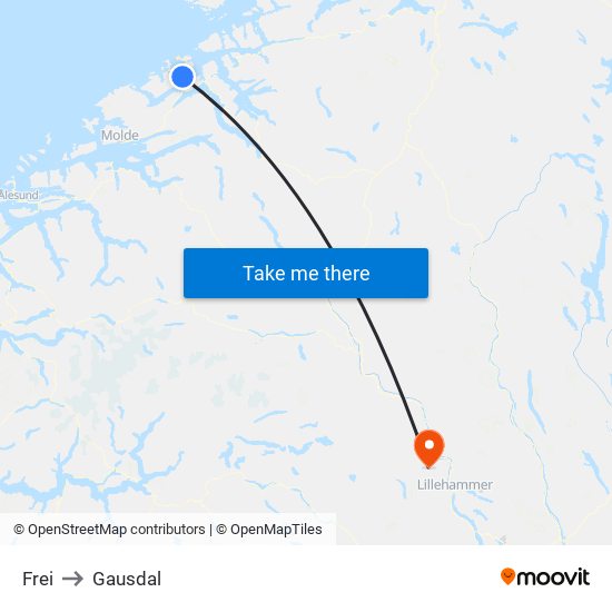 Frei to Gausdal map