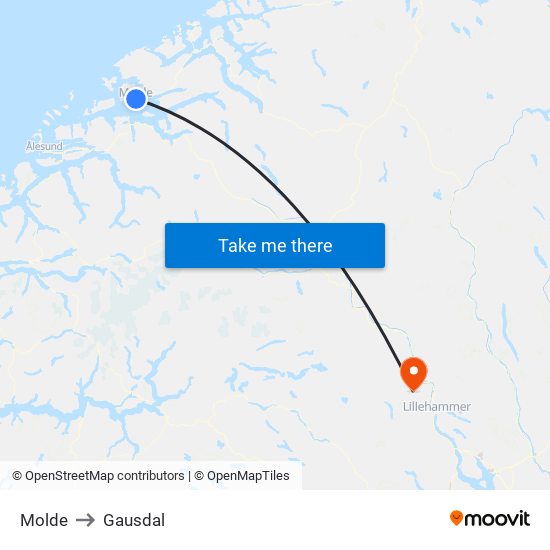 Molde to Gausdal map