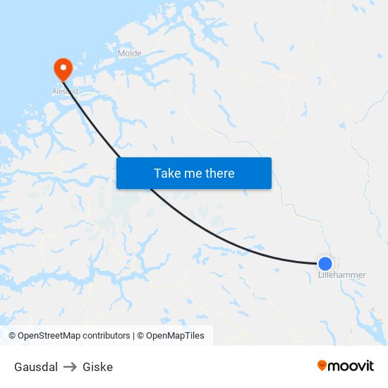 Gausdal to Giske map