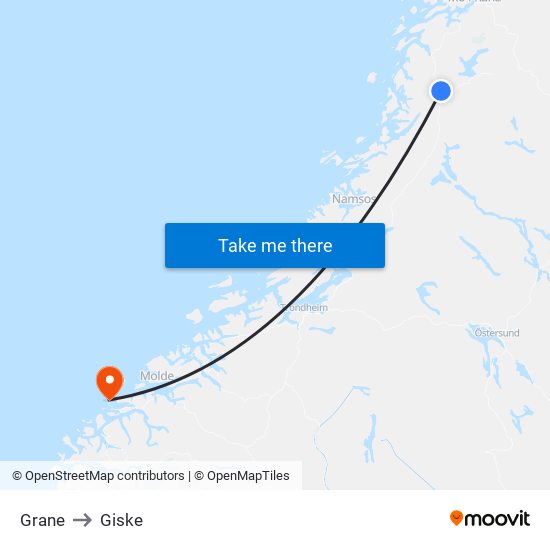 Grane to Giske map