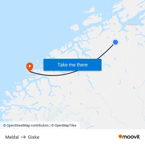 Meldal to Giske map