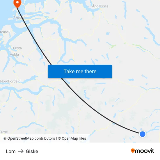 Lom to Giske map