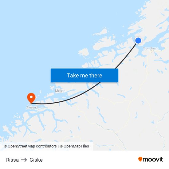 Rissa to Giske map