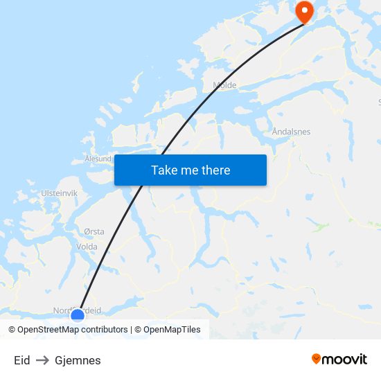 Eid to Gjemnes map