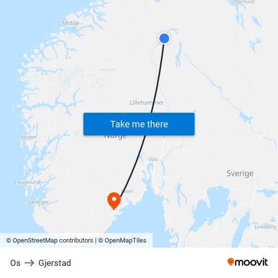 Os to Gjerstad map