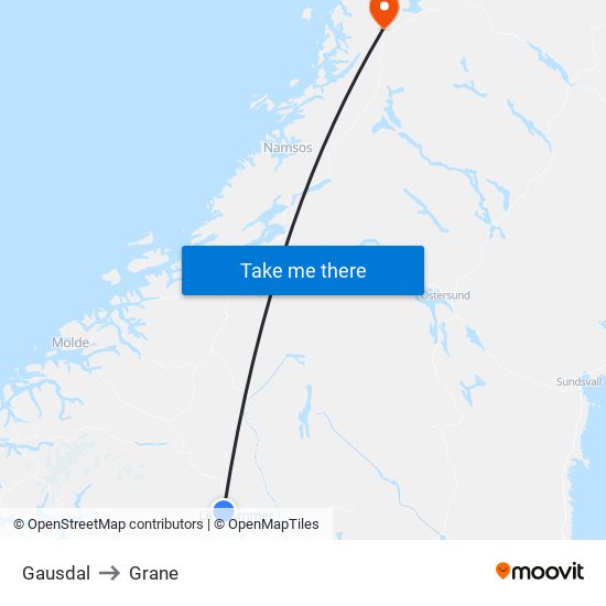 Gausdal to Grane map