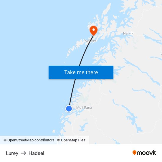 Lurøy to Hadsel map