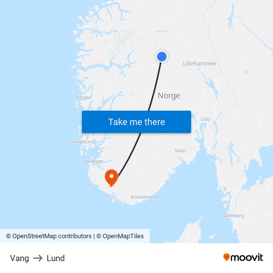 Vang to Lund map