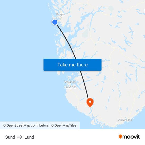 Sund to Lund map