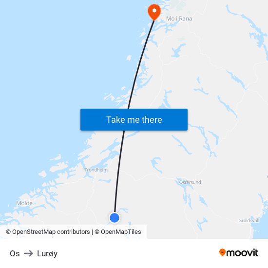 Os to Lurøy map