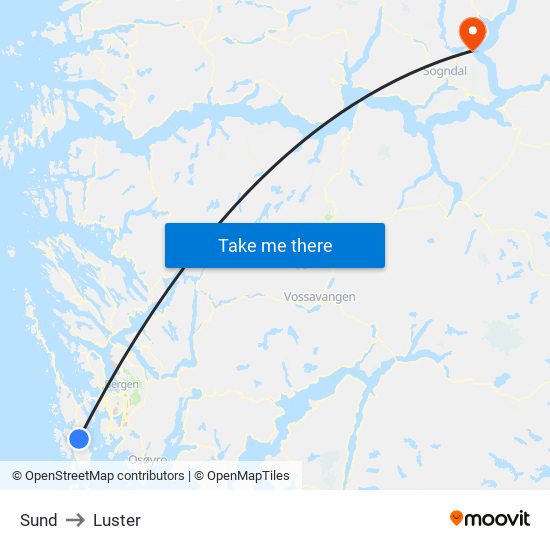 Sund to Luster map