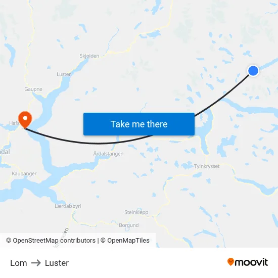 Lom to Luster map