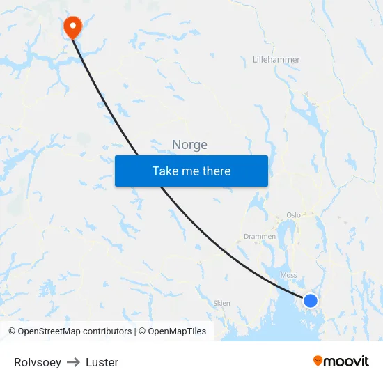 Rolvsoey to Luster map