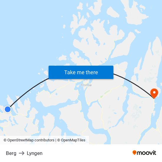 Berg to Lyngen map